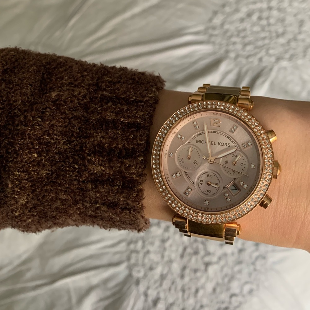 Women's Chronograph Parker Blush & Rose Gold-Tone Stainless Steel Watch 39mm - Picture 2 of 9
